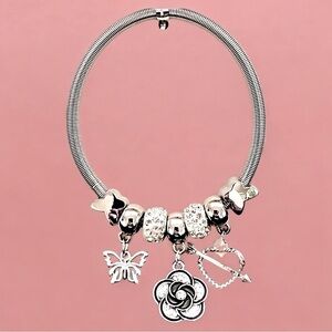 🆕 Isabella Silver Charm Bracelet with Elegant Design